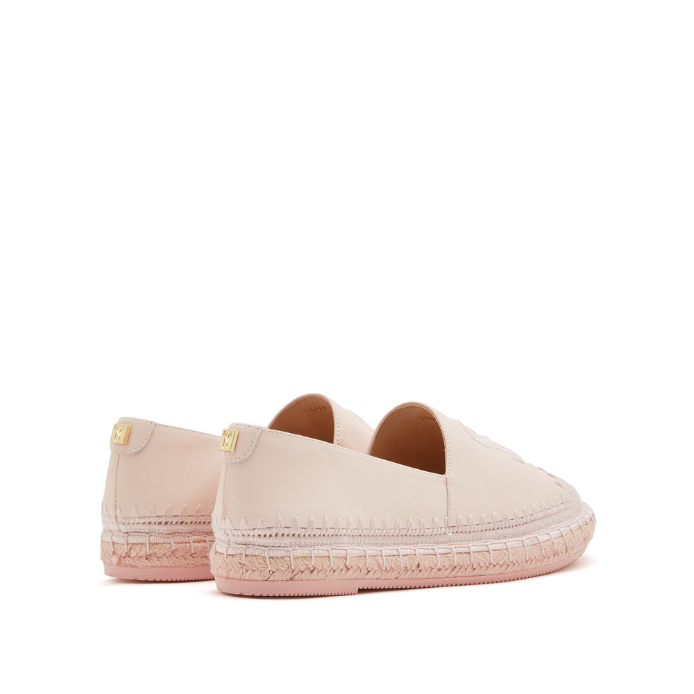 Pastel ST Embroidery Leather Espadrilles