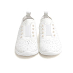 Load image into Gallery viewer, White Knit Pearl and Crystal Slip On Sneakers
