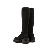 Black Platform Long Sock Boots