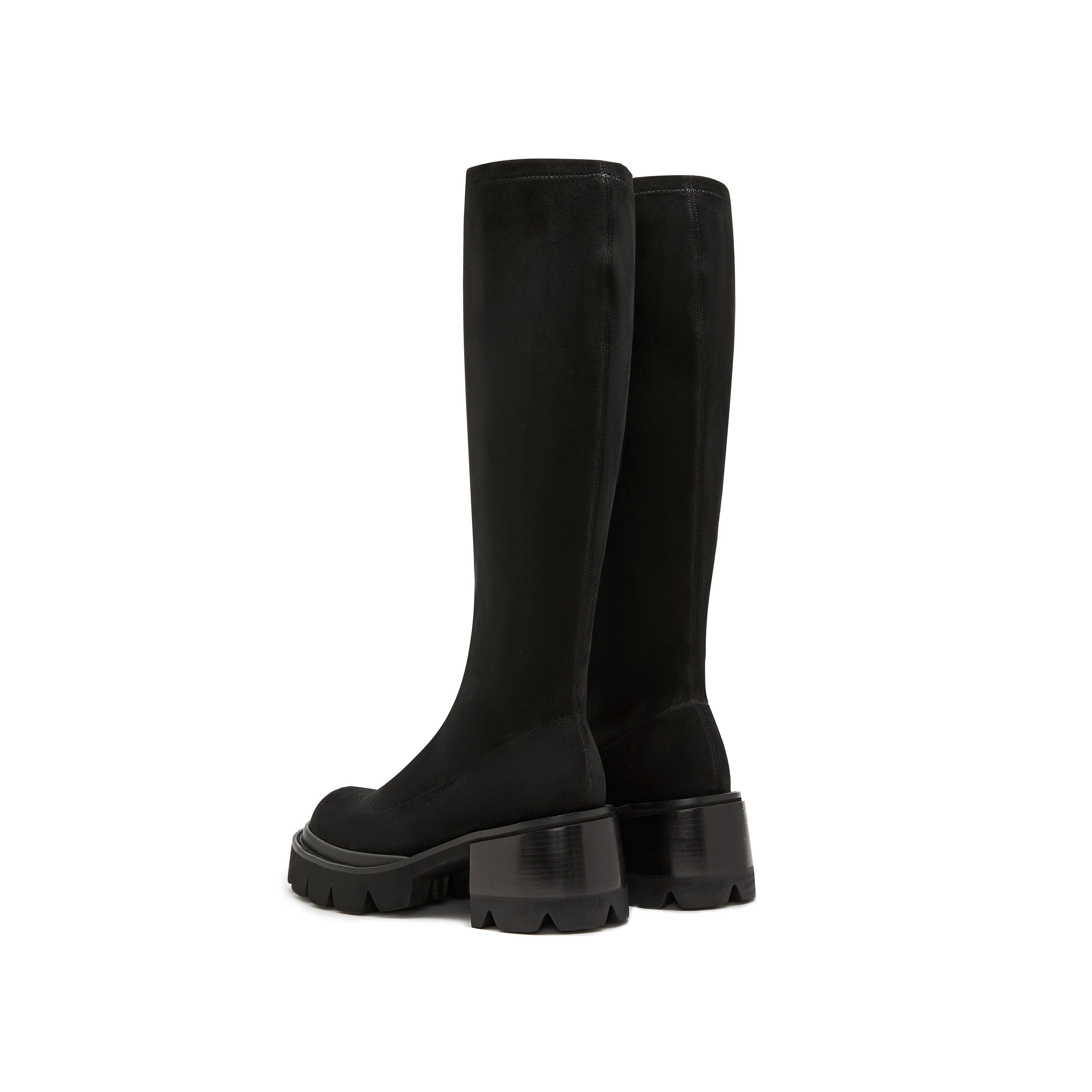 Black Platform Long Sock Boots