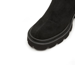 Black Platform Long Sock Boots