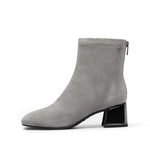 Load image into Gallery viewer, Grey Suede Silvery Heeled Ankle Boots
