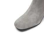 Load image into Gallery viewer, Grey Suede Silvery Heeled Ankle Boots
