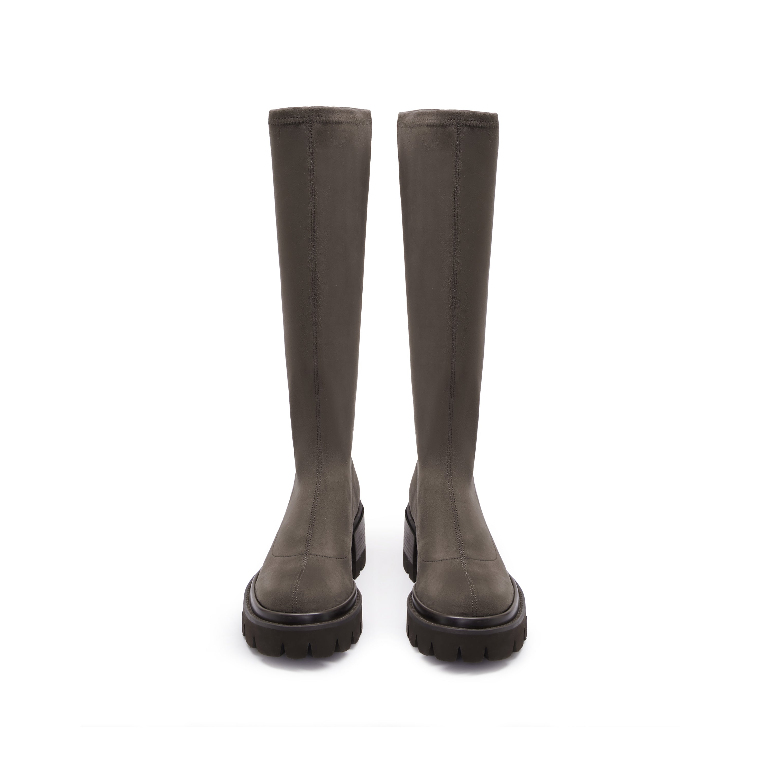 Brown Platform Long Sock Boots