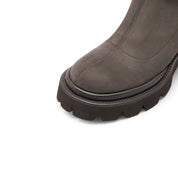 Brown Platform Long Sock Boots