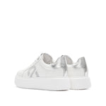 Load image into Gallery viewer, White Lace Up Sneakers With Silver ST Logo
