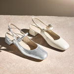 Load image into Gallery viewer, Silvery Crystal-embellished Mary Jane Pumps
