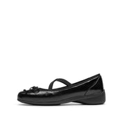 Black Bow Cross Strap Ballerina Flats