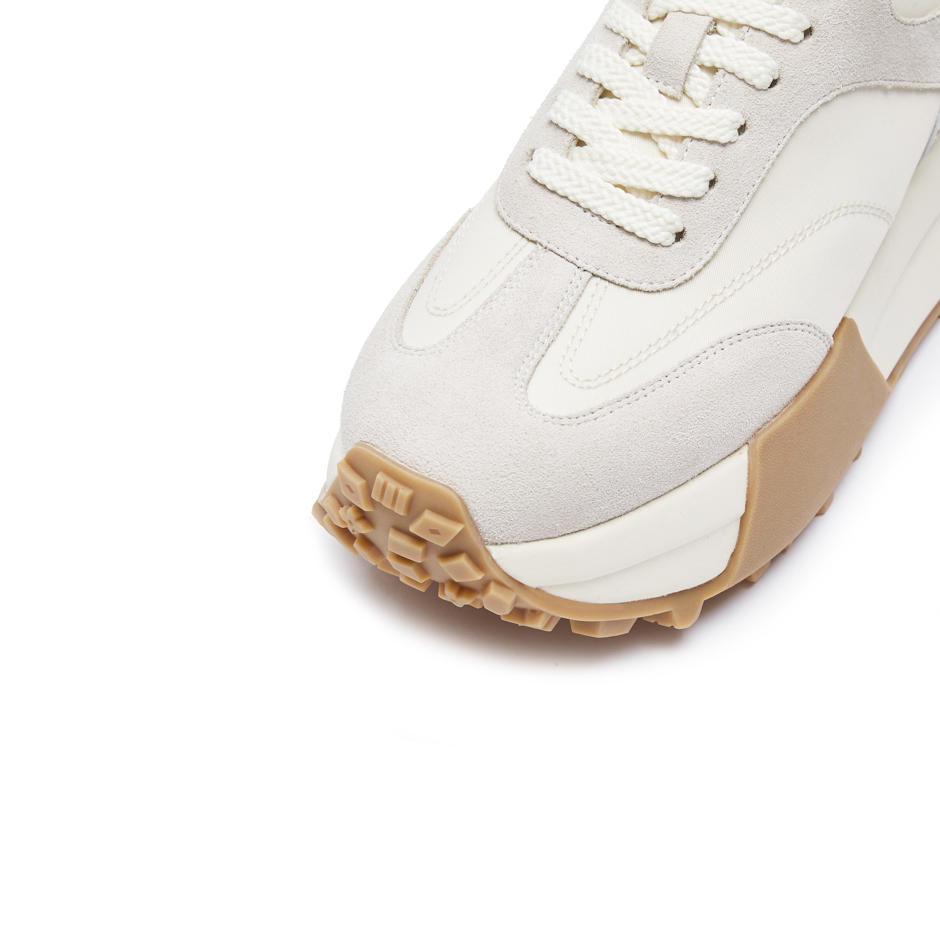Beige Patchwork Platform Sneakers