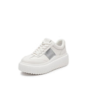 White Platform Leather Cookie Sneakers