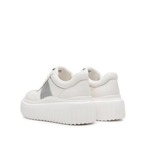 White Platform Leather Cookie Sneakers