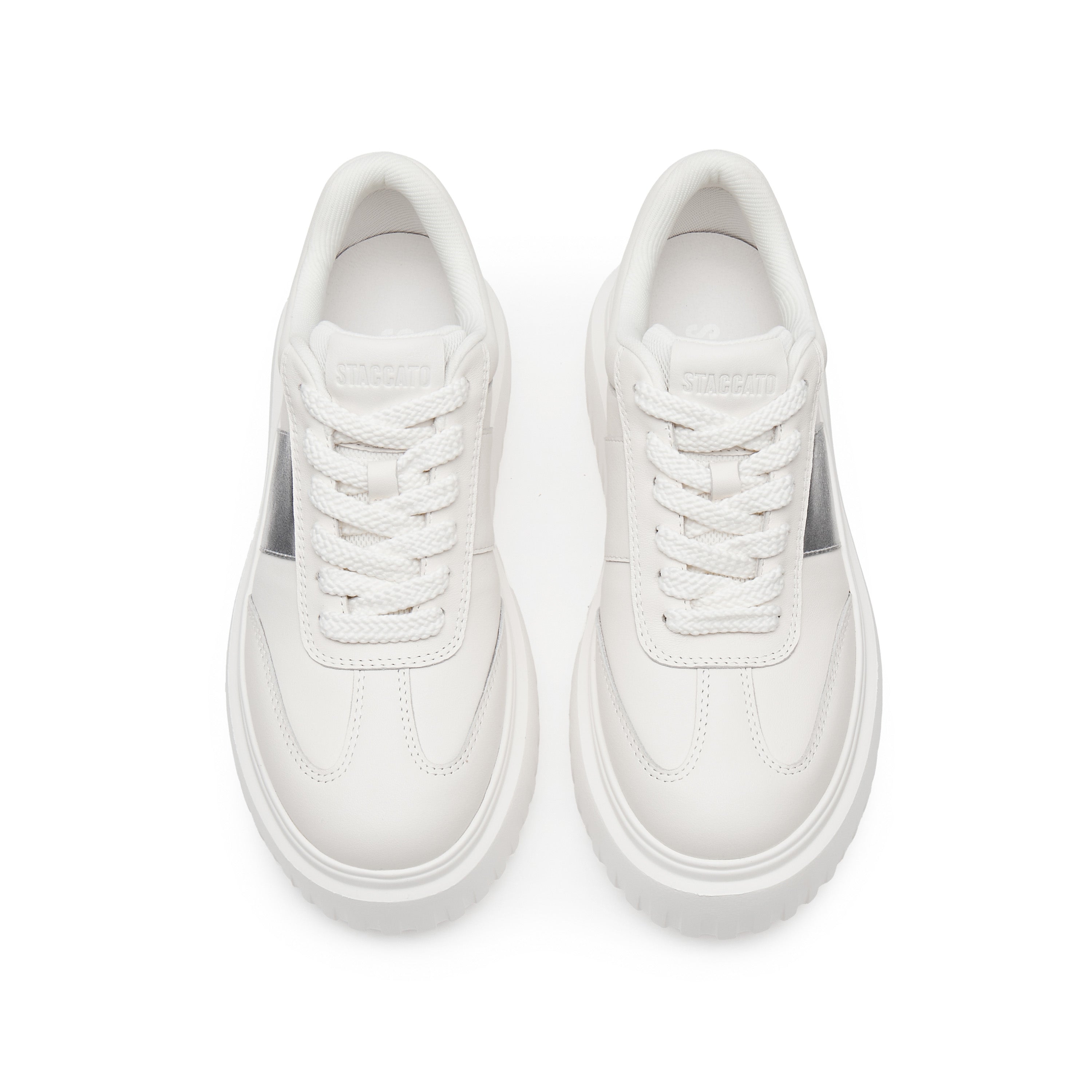 White Platform Leather Cookie Sneakers
