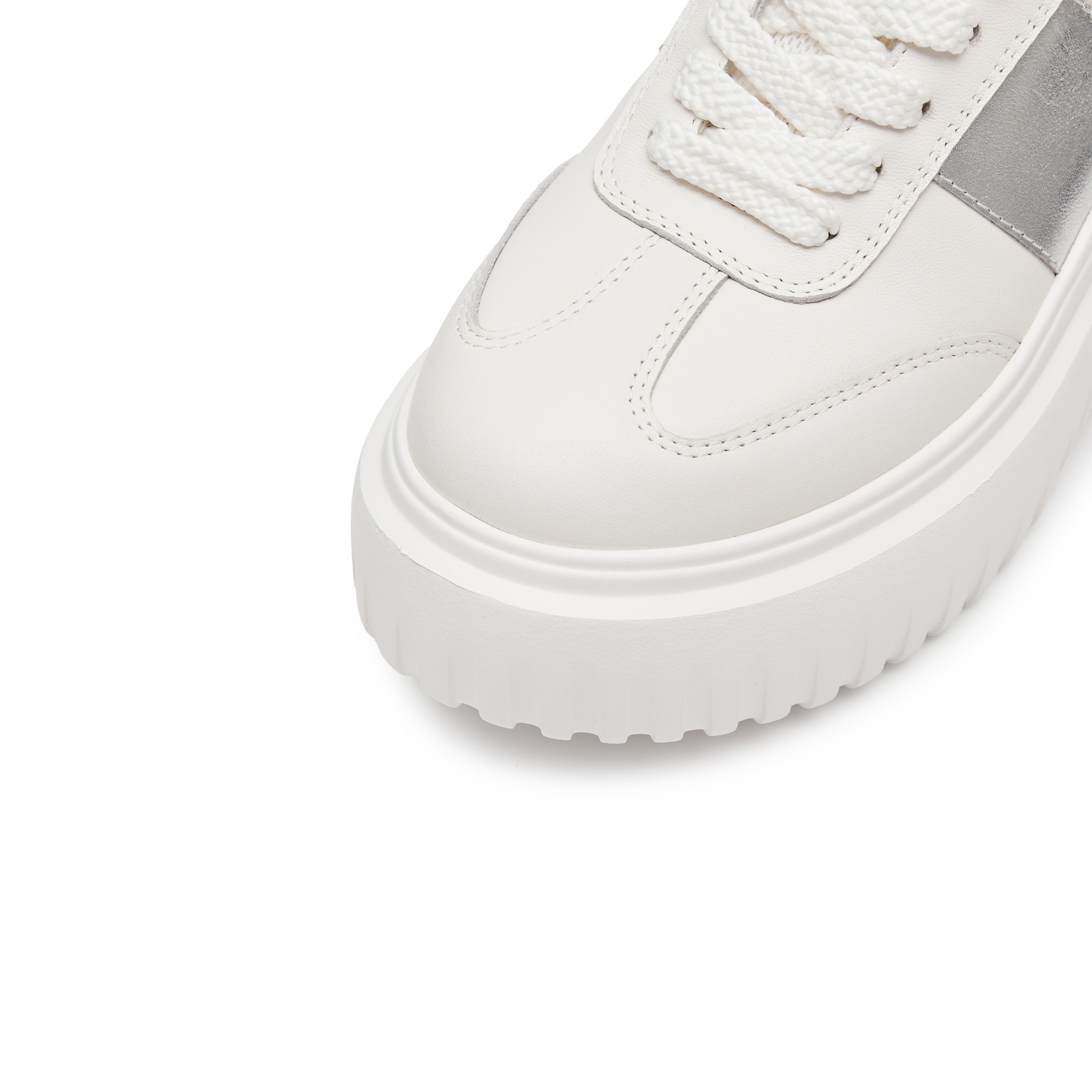 White Platform Leather Cookie Sneakers