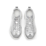 Load image into Gallery viewer, Silver Bow Lace Up Chunky Sneakers
