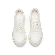 Beige Golden Line Platform Leather Sneakers