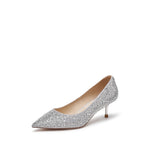 Load image into Gallery viewer, Silver Crystal Covered Pointy Pumps
