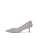 Load image into Gallery viewer, Silver Crystal Covered Pointy Pumps
