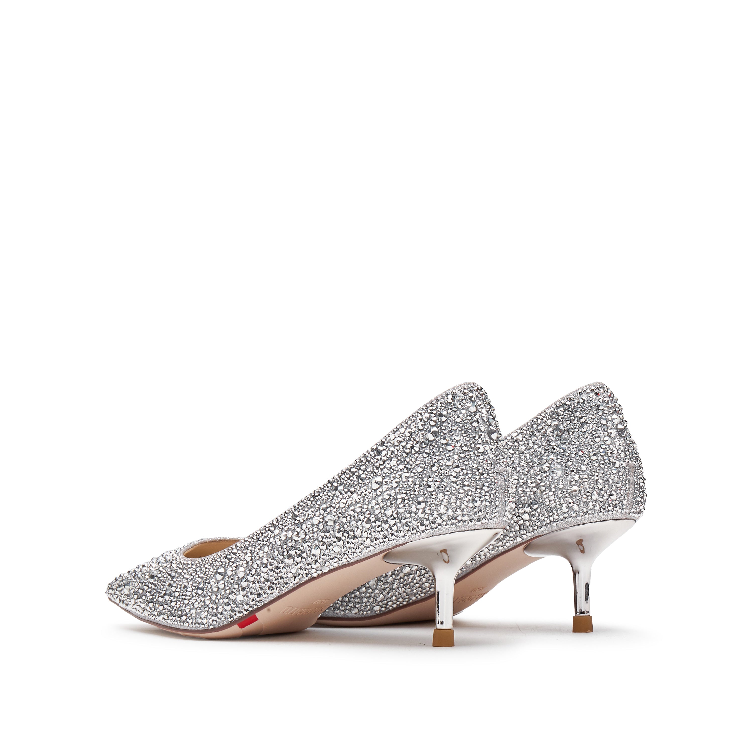 Silver Crystal Covered Pointy Pumps