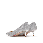 Load image into Gallery viewer, Silver Crystal Covered Pointy Pumps
