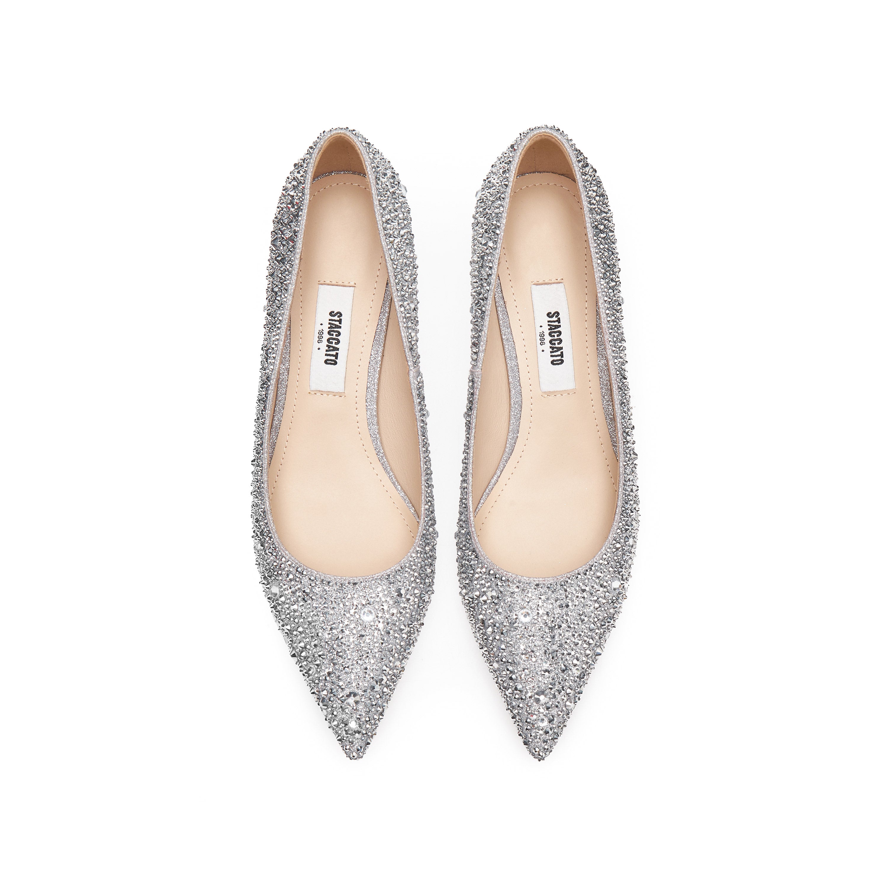 Silver Crystal Covered Pointy Pumps