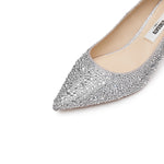 Load image into Gallery viewer, Silver Crystal Covered Pointy Pumps
