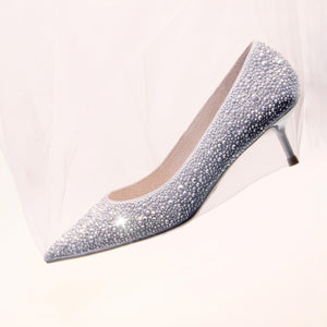 Silver Crystal Covered Pointy Pumps