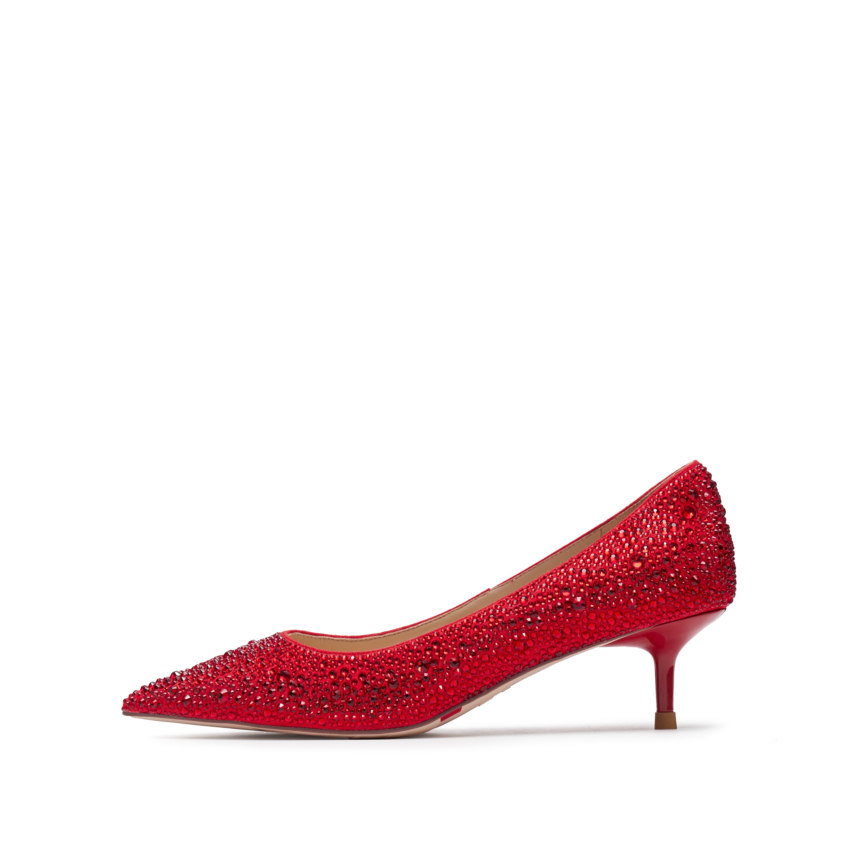 Red Crystal Covered Pointy Pumps