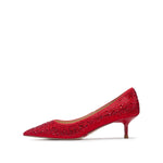 Load image into Gallery viewer, Red Crystal Covered Pointy Pumps
