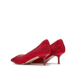 Load image into Gallery viewer, Red Crystal Covered Pointy Pumps
