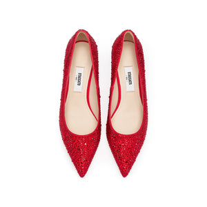 Red Crystal Covered Pointy Pumps