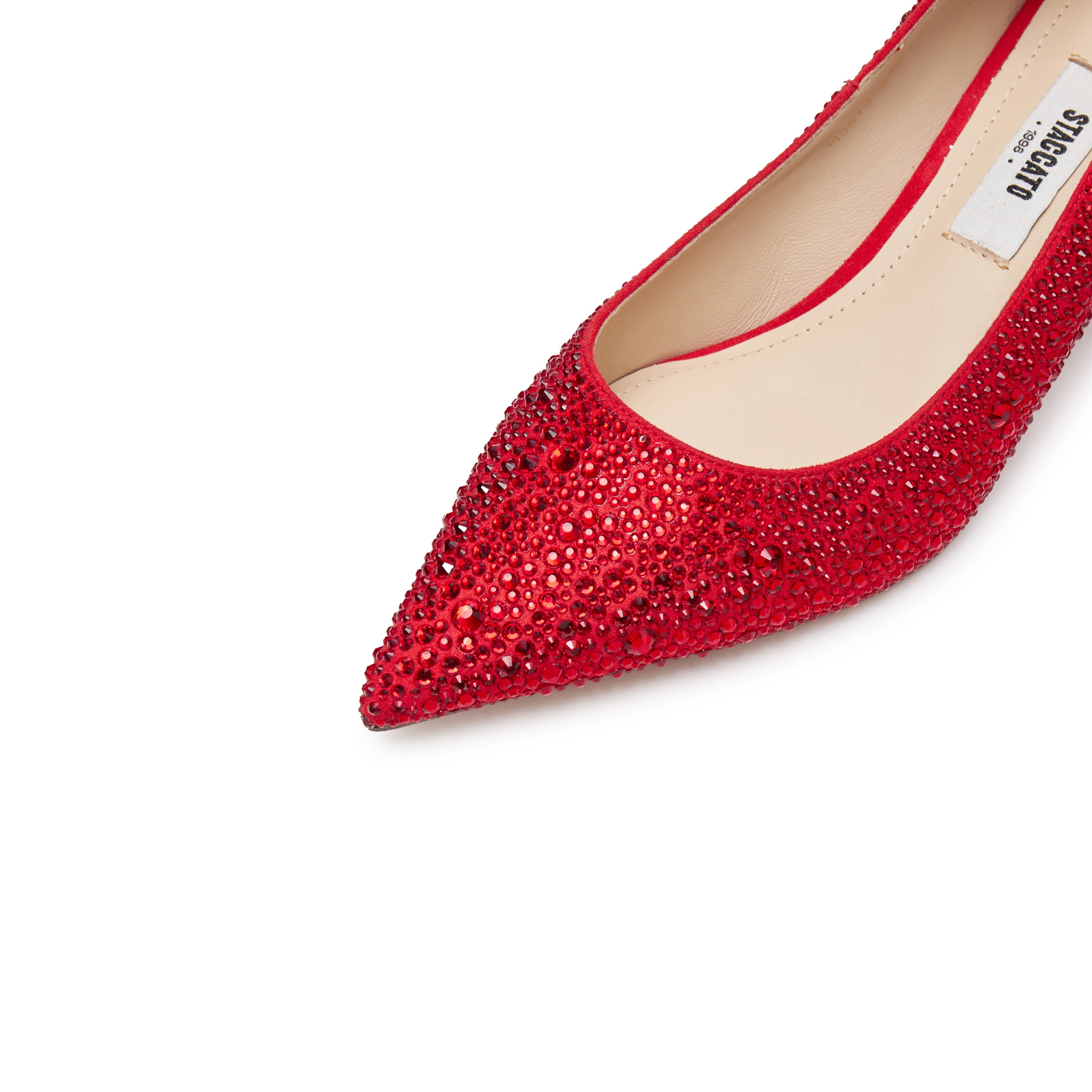 Red Crystal Covered Pointy Pumps