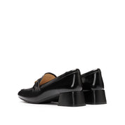 Black Signature Golden Leaf Leather Loafers