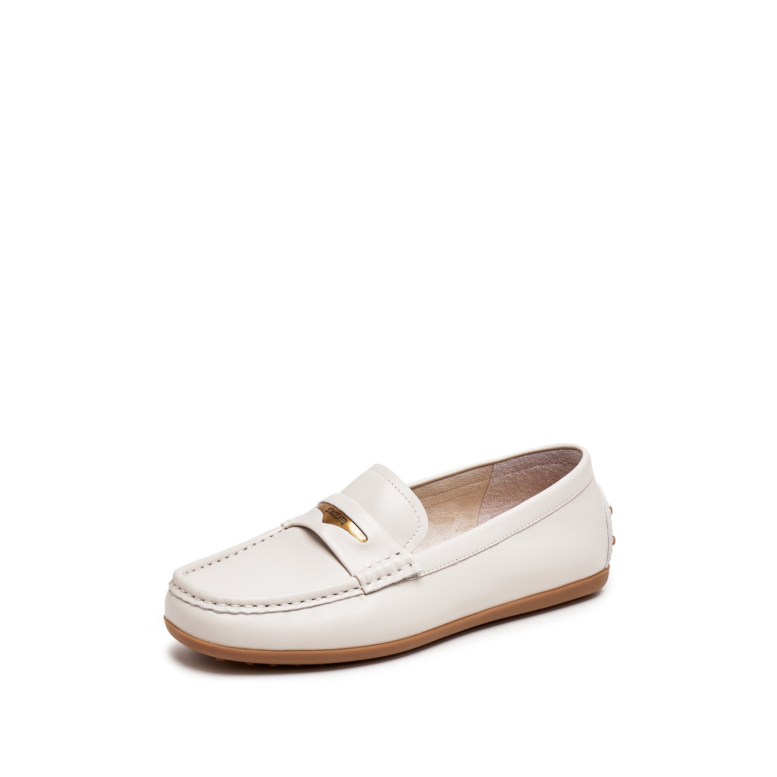 Beige ST Batch Sheep Soft Penny Loafers