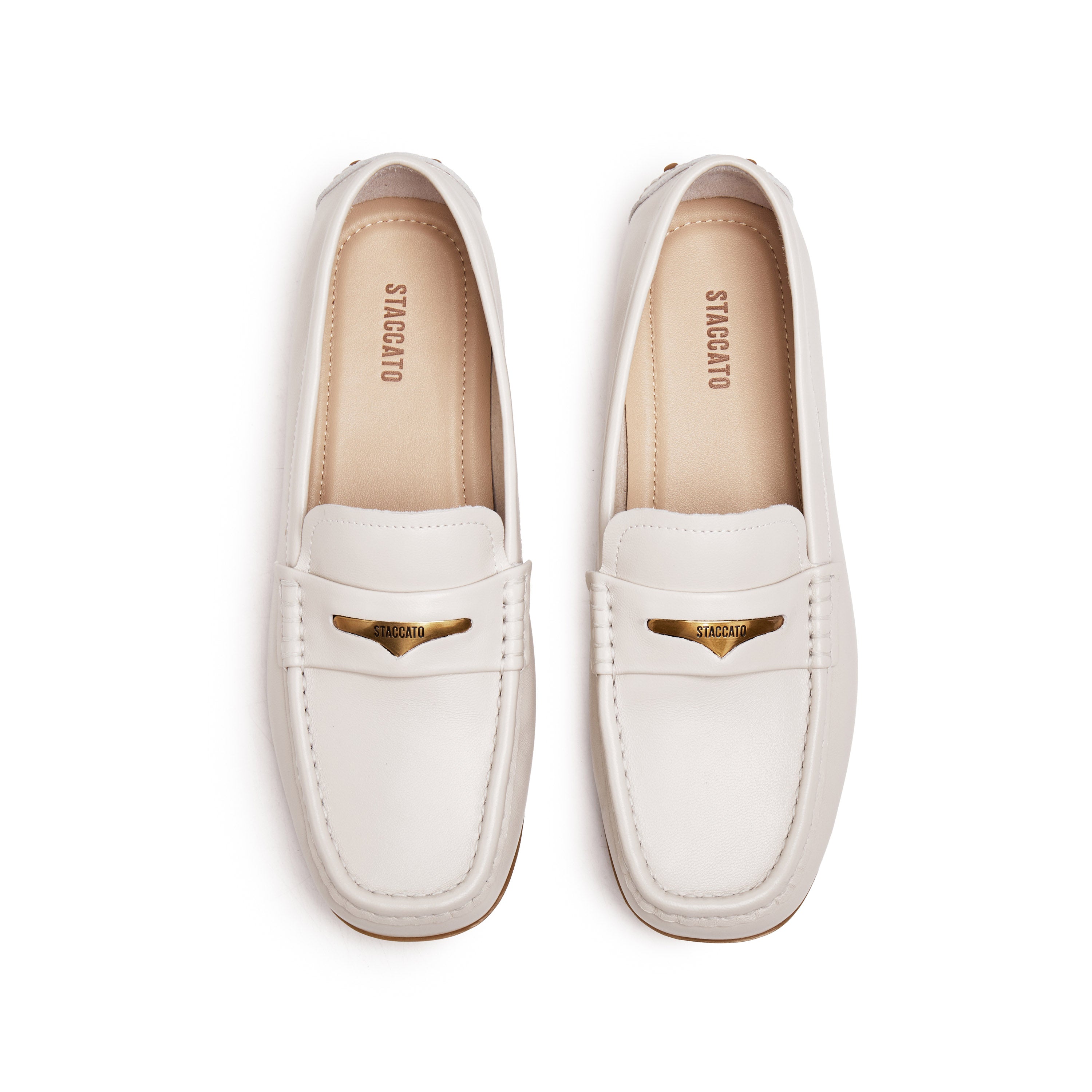 Beige ST Batch Sheep Soft Penny Loafers