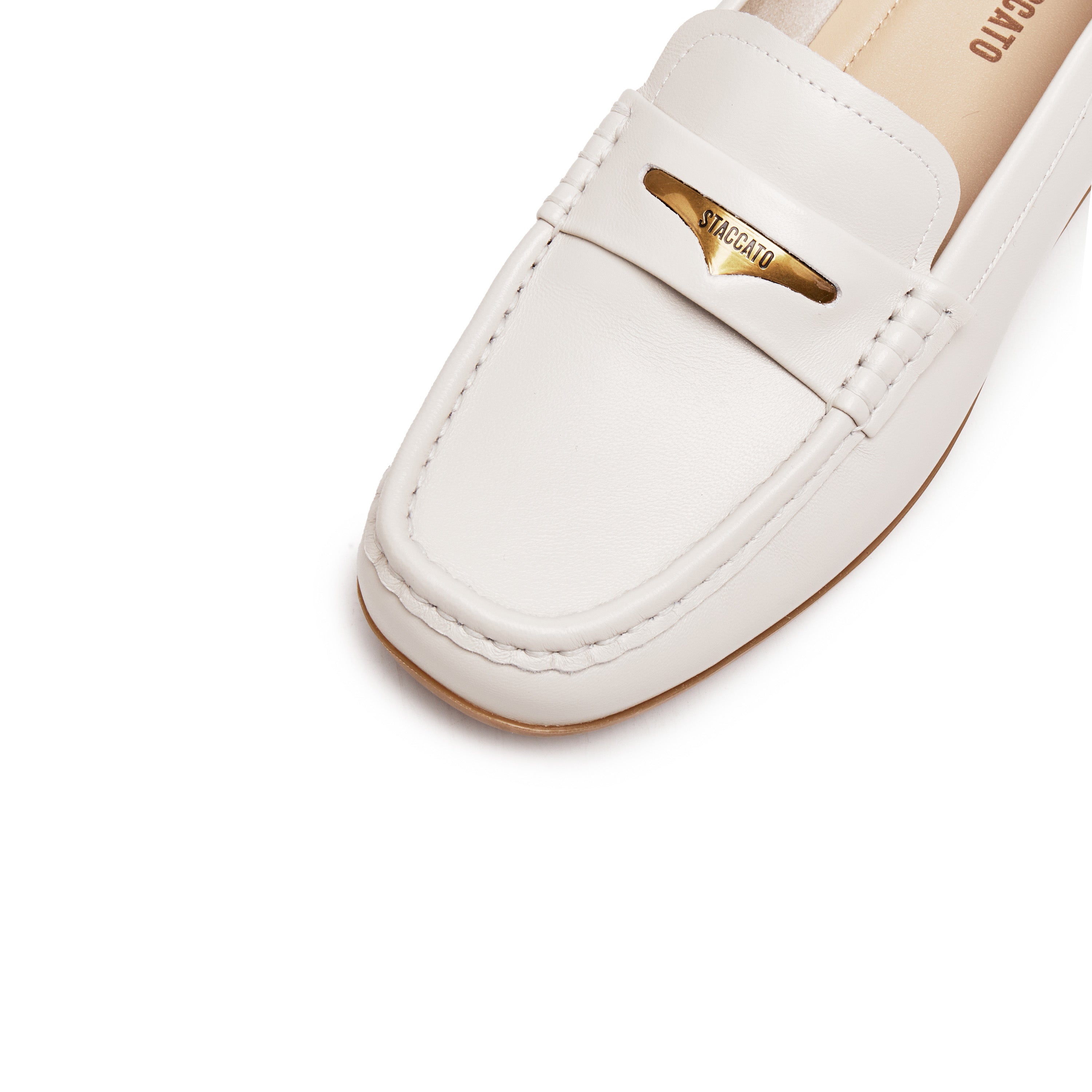Beige ST Batch Sheep Soft Penny Loafers