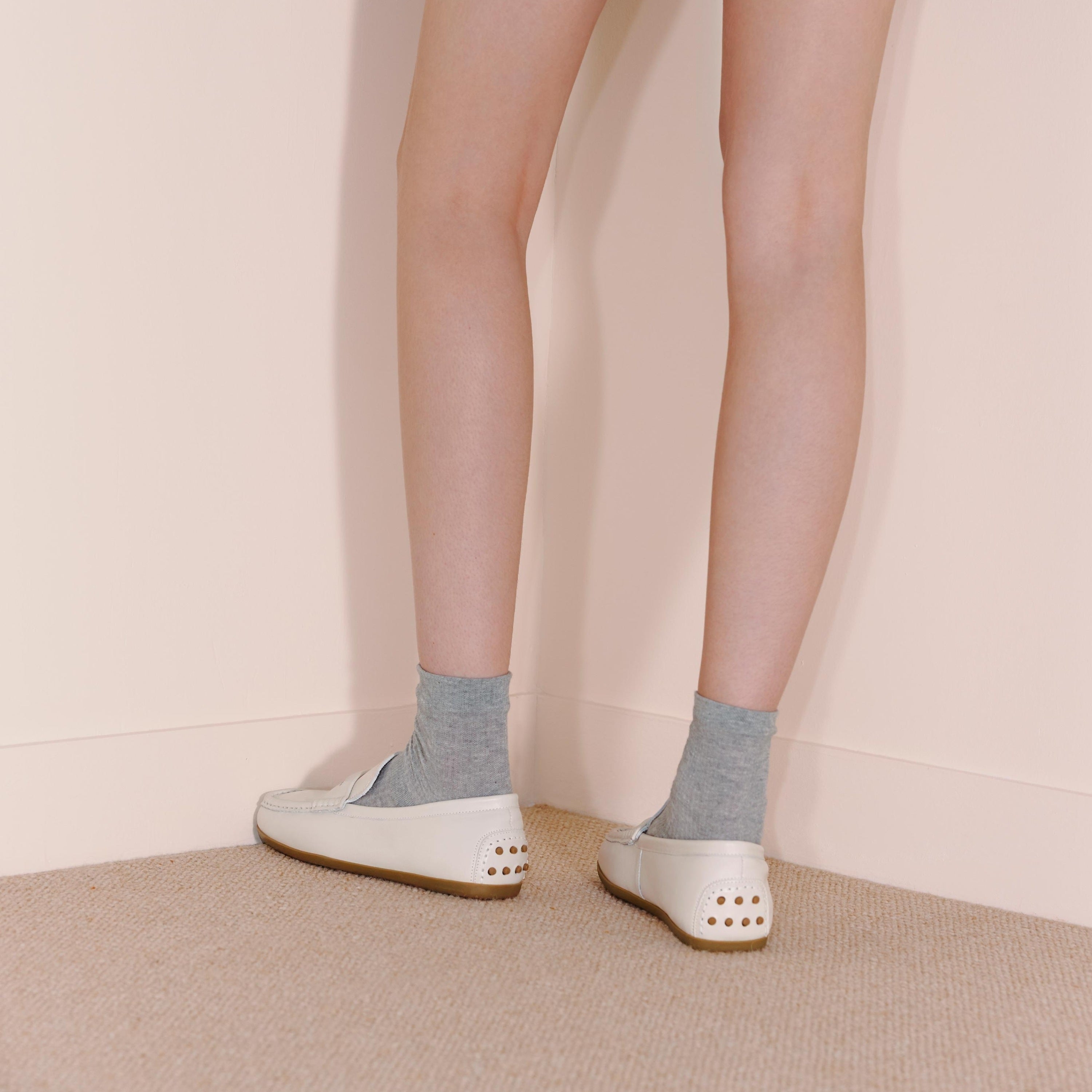 Beige ST Batch Sheep Soft Penny Loafers