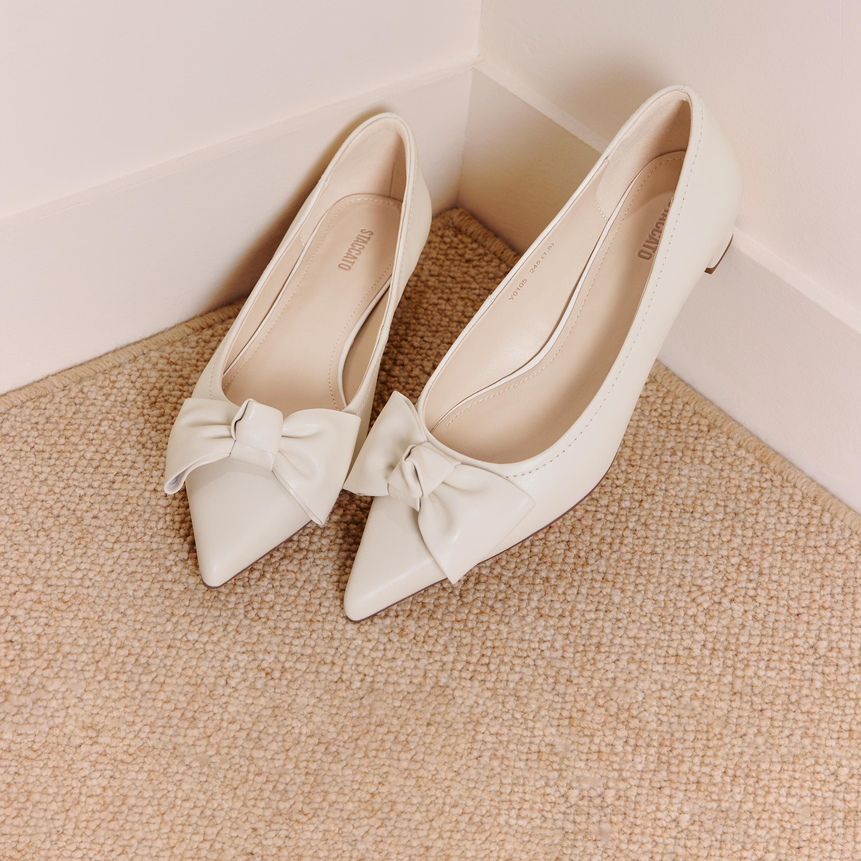 Taupe Suede Bow Pointed Heeled Pumps