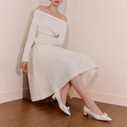 Taupe Suede Bow Pointed Heeled Pumps