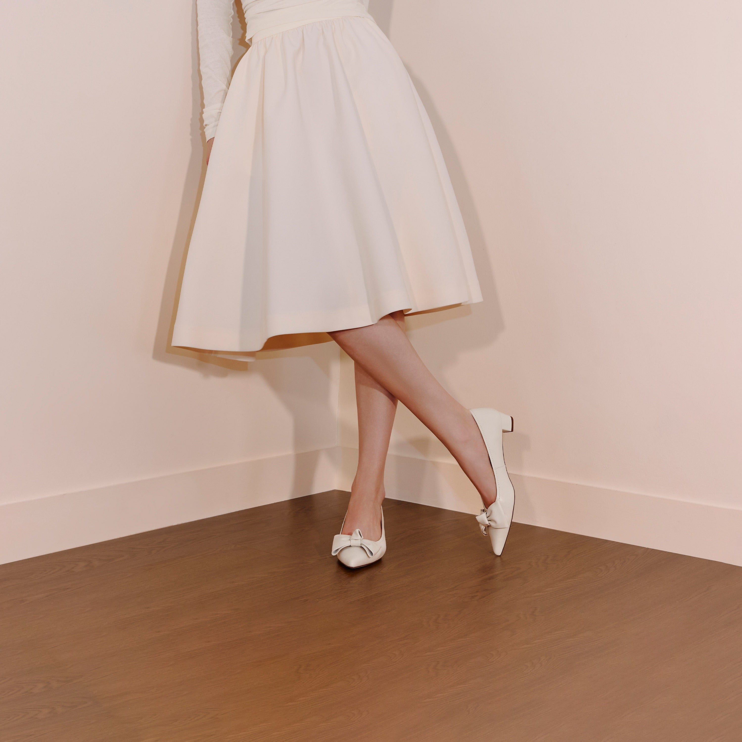 Taupe Suede Bow Pointed Heeled Pumps