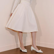 Taupe Suede Bow Pointed Heeled Pumps