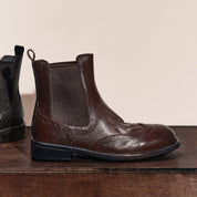 Brown England Style Chelsea Ankle Boots