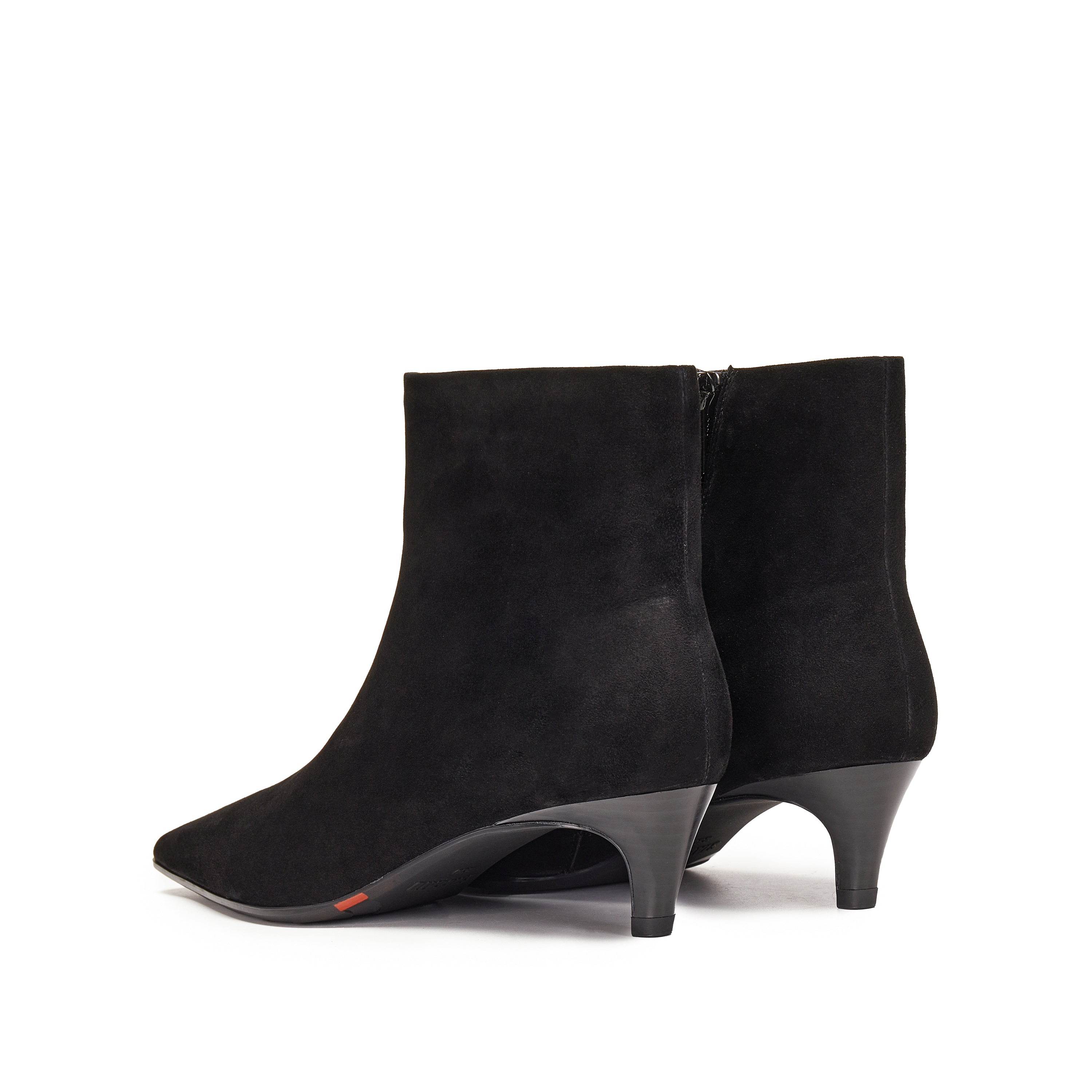 Black Suede Pointy Heeled Ankle Boots