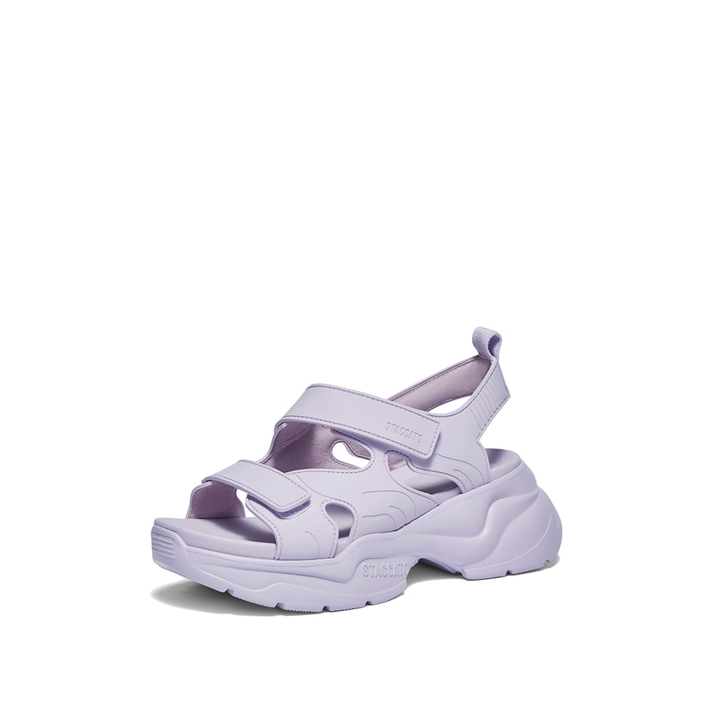 Purple Strappy Sporty Chunky Sandals