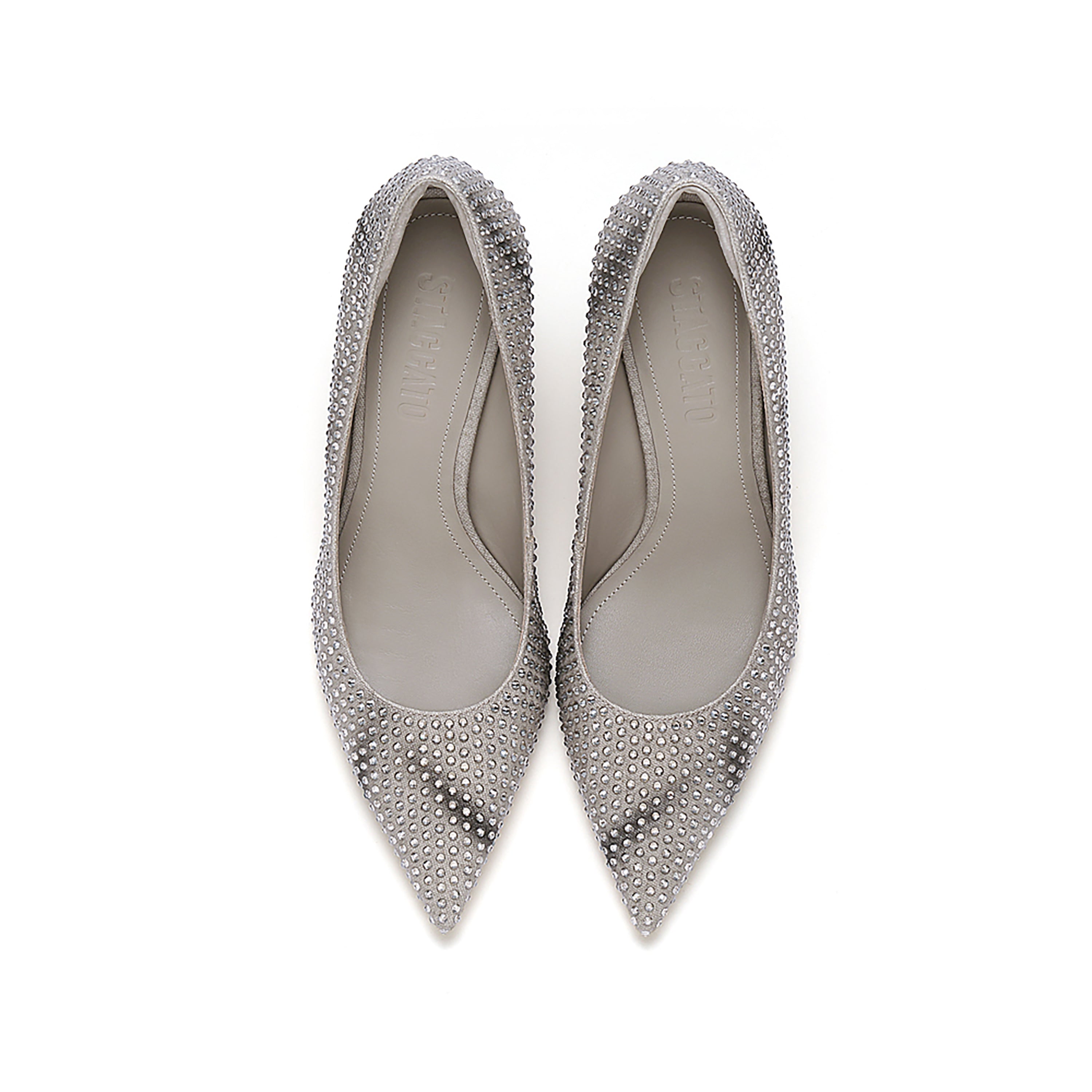 Canvas Crystal embellished Pointy Pumps