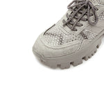 Load image into Gallery viewer, Grey Washed Denim Crystal Chunky Sneakers
