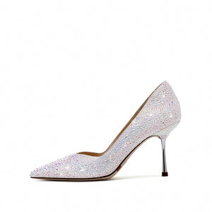 Stain Crystal embellished Pointy Pumps