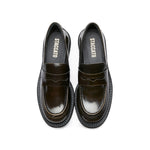 Load image into Gallery viewer, Brown Brushed Boxy Penny Loafers
