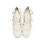Load image into Gallery viewer, White Double strap Patent Mary Jane Pumps

