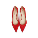 Load image into Gallery viewer, Red Suede Pointy Pumps
