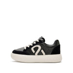 Load image into Gallery viewer, Black Wheel Platfrom Leather Sneakers
